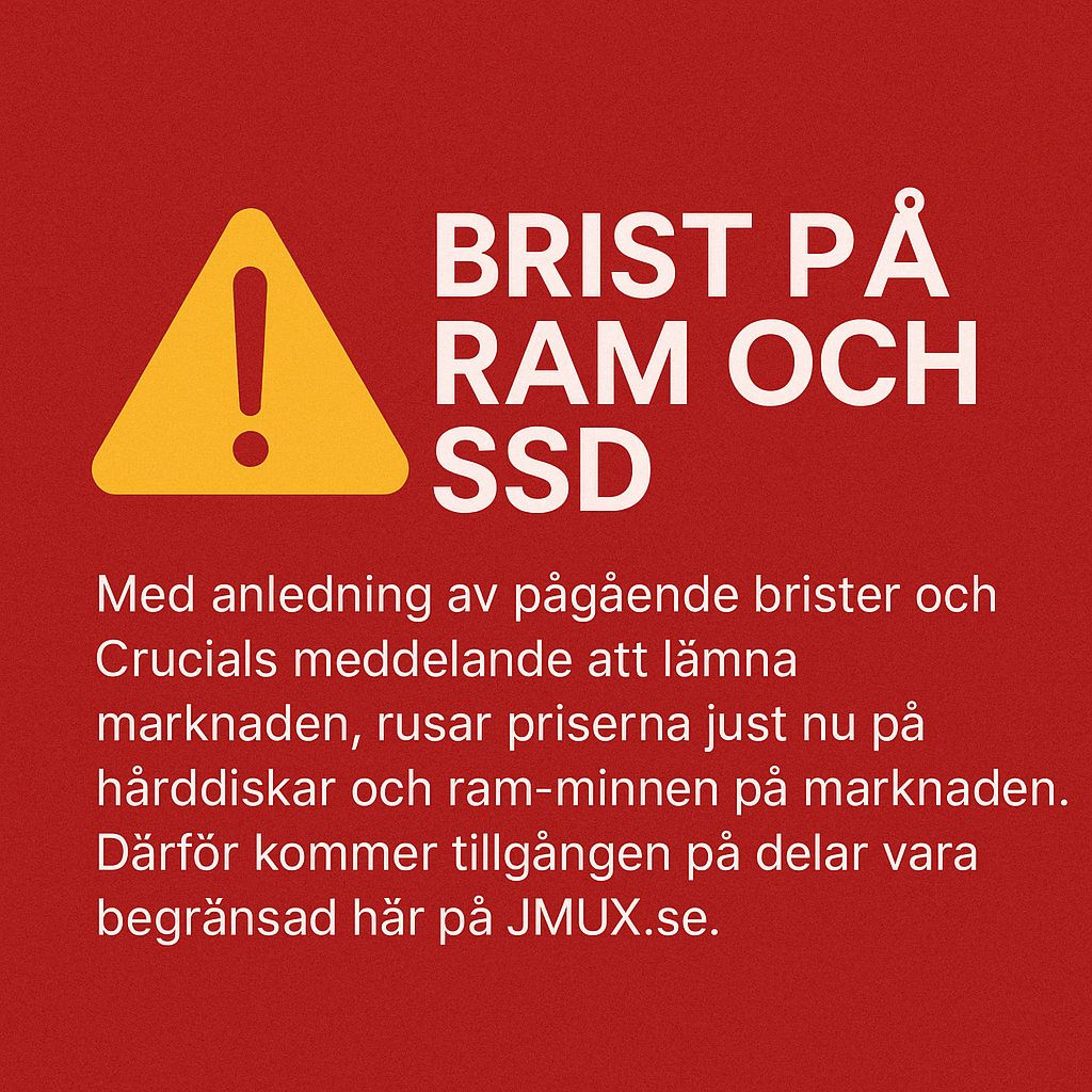 Global brist på RAM och SSD-hårddiskar - Så påverkar det JMUX.se