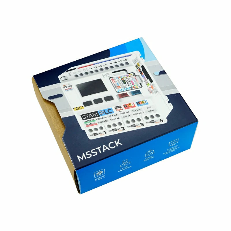 M5Stack StamPLC industriell PLC med ESP32-S3, reläutgångar, CAN och RS485, K141