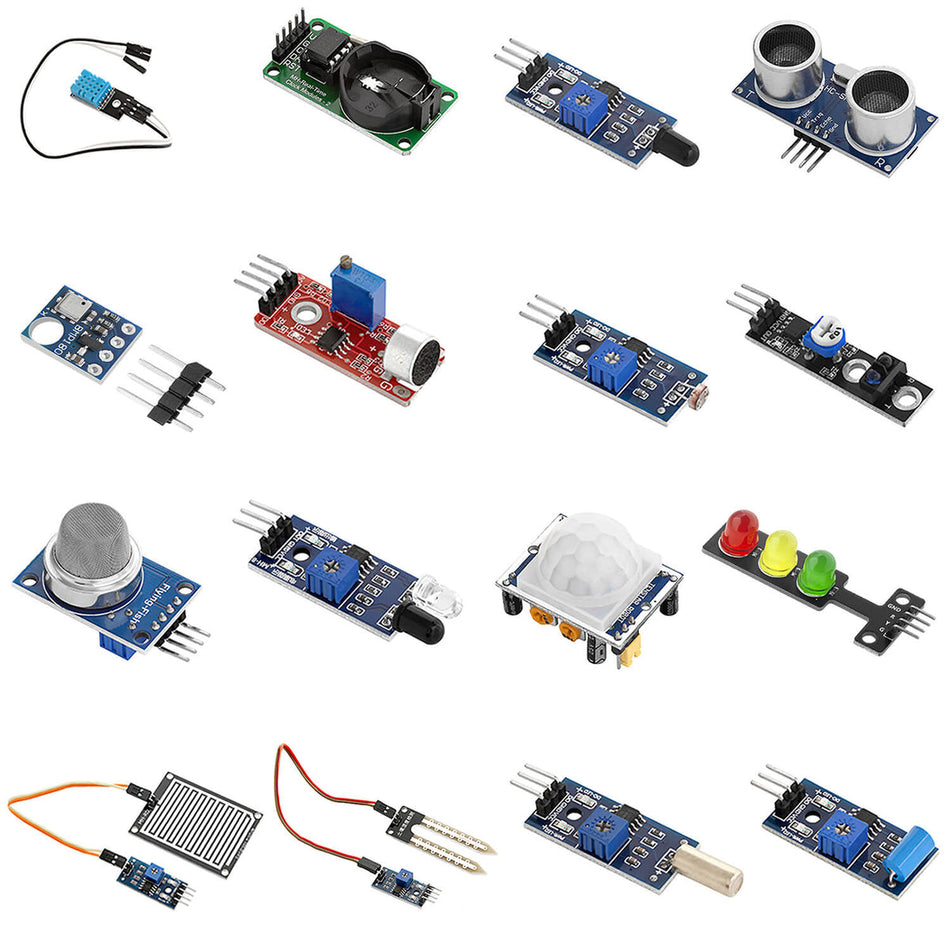 Paket med sensorer, 16 delar för elektronikprojekt