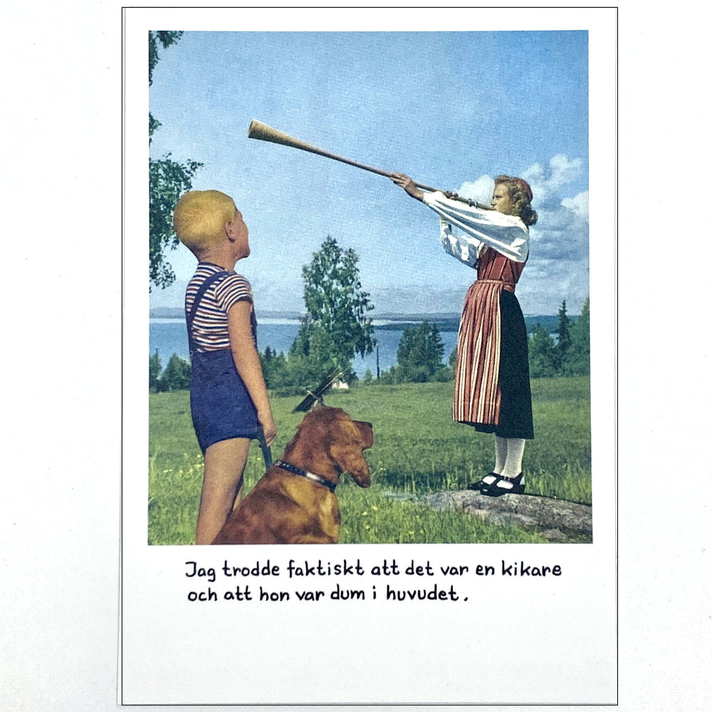 Vykort Jan Stenmark "Kikare"