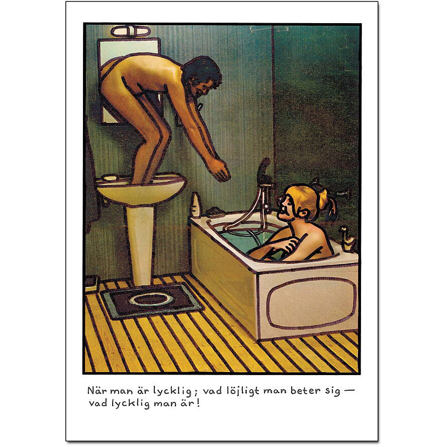Vykort Jan Stenmark "Lycklig"