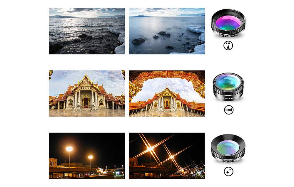 APEXEL APL-DG6V2 Objektivkit till iPhone & Android, 7 delar