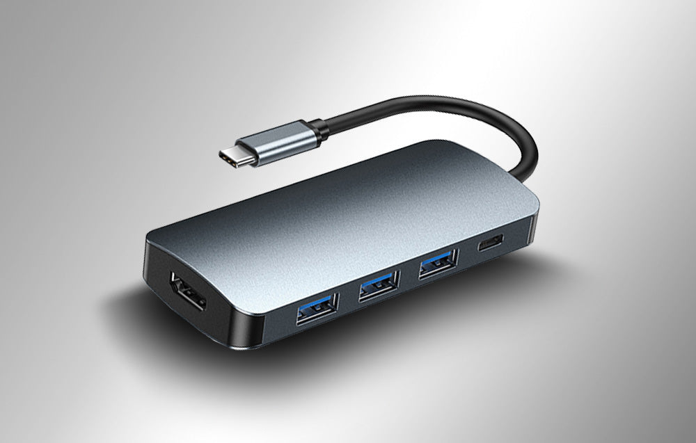 Remax Retor hub 5-i-1 portar, USB-C med laddning och HDMI