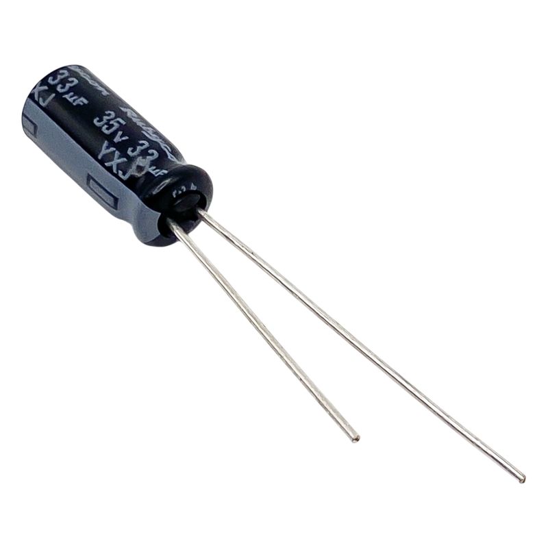 Kondensator 33uF 35V 105°C 11x5mm, elektrolyt 35YXJ33M5X11