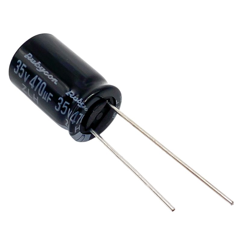 Kondensator 470uF 35V 105°C 16x10mm, elektrolyt 35ZLH470MEFC10X16