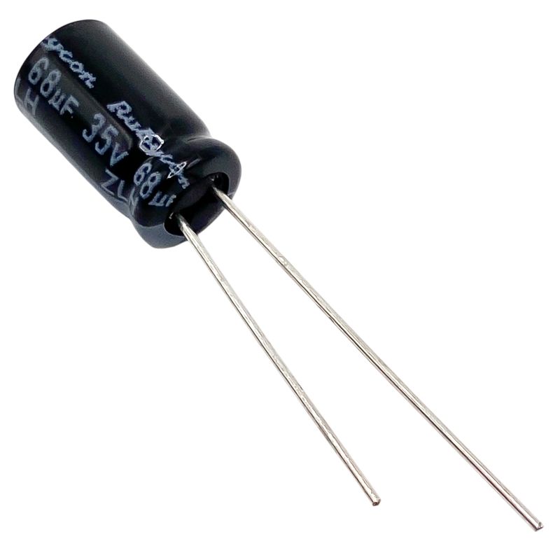 Kondensator 68uF 35V 105°C 11x6.3mm, elektrolyt 35ZLH68MEFC6.3X11