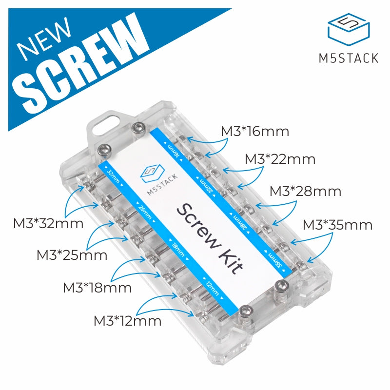 M5Stack A050-B - Skruvkit M3 16st 16-32mm