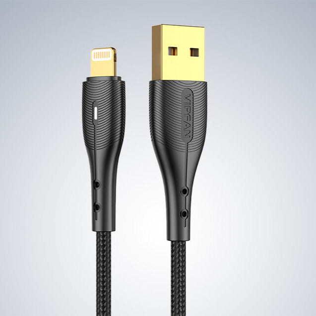 USB till Lightning-kabel, 3A, 1.2m Vipfan Nano Gold X07