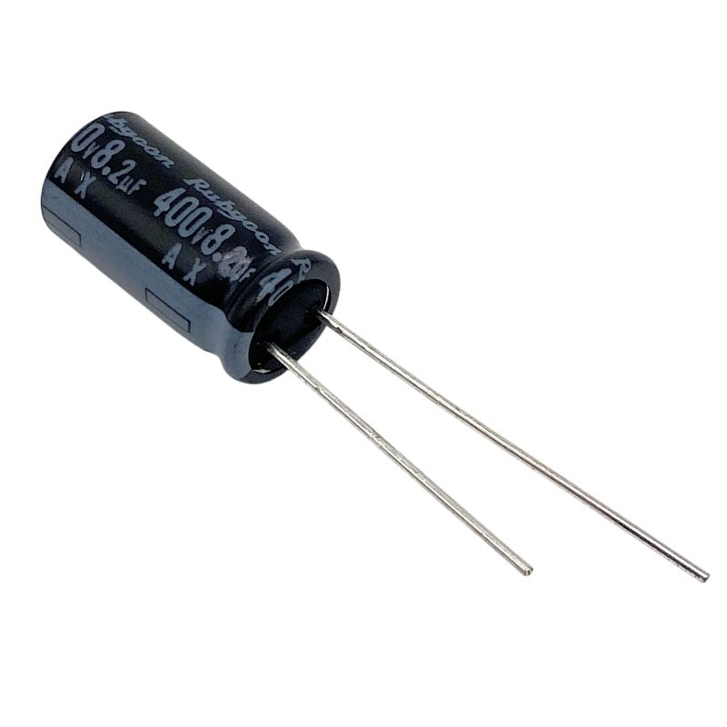 Kondensator 8.2uF 400V 105C 16x8mm RM3.5mm, elektrolyt 400AX8R2MEFC8X16