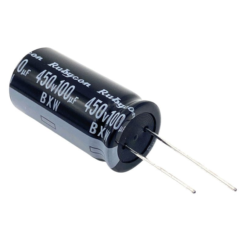 Kondensator 100uF 450V 105C 35x18mm, elektrolyt 450BXW100MEFR18X35