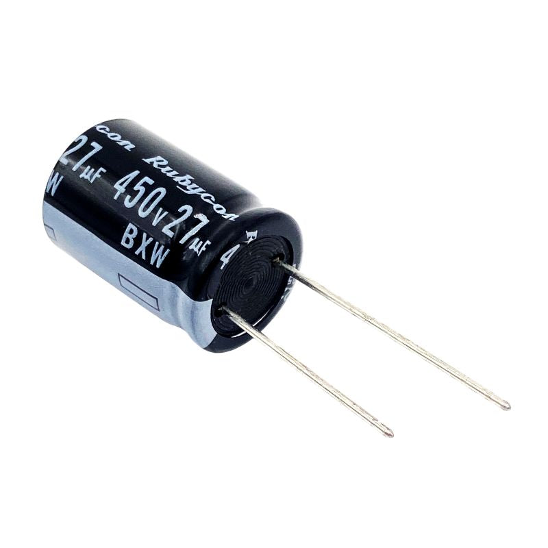 Kondensator 27uF 450V 105C 20x14.5mm, elektrolyt 450BXW27MEFR14.5X20