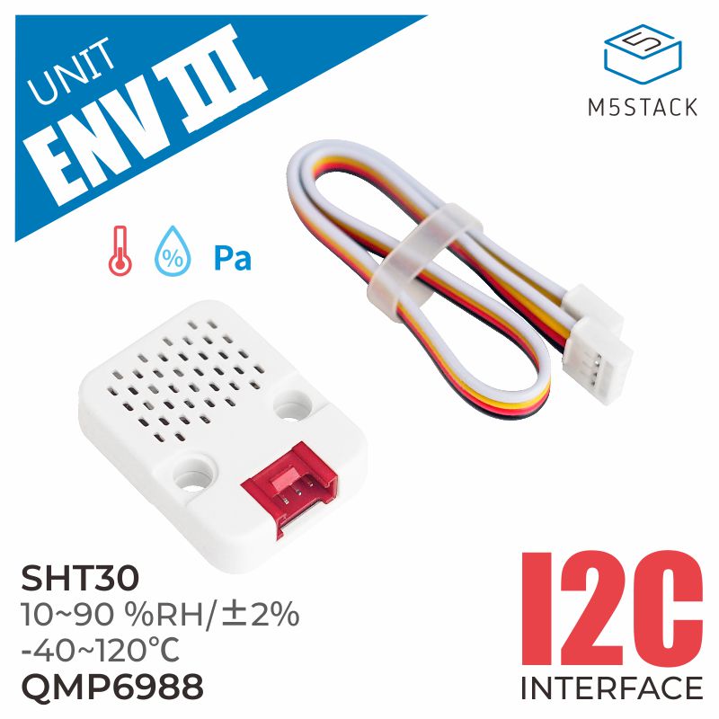 M5Stack ENV III sensor temperatur/luftfuktighet/lufttryck U001-C I2C för GROVE-kontakter