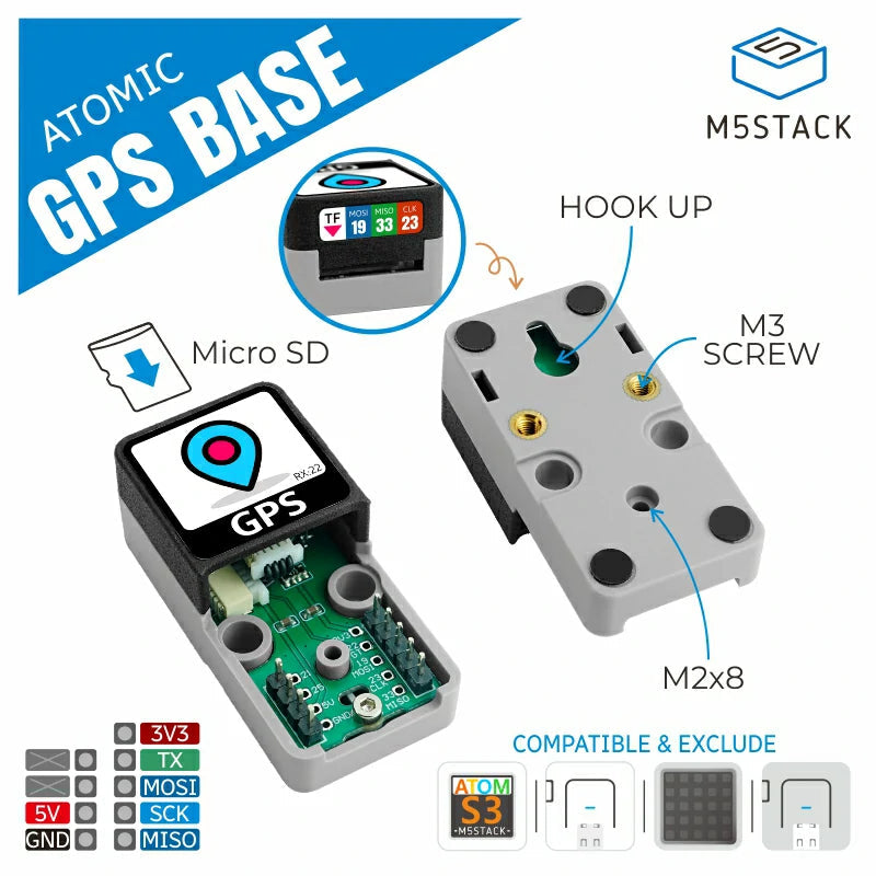 M5Stack A134 - Atomic GPS Base (M8030-KT) för ATOM-serien