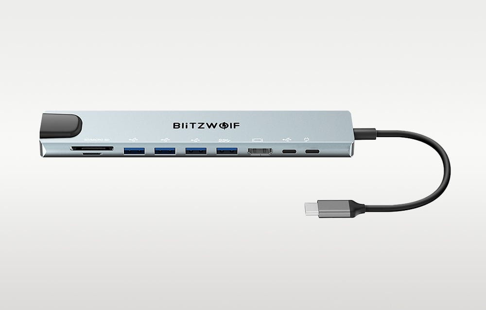 Dockningsstation 10-i-1 med USB-C ETH HDMI MicroSD, BW-TH5