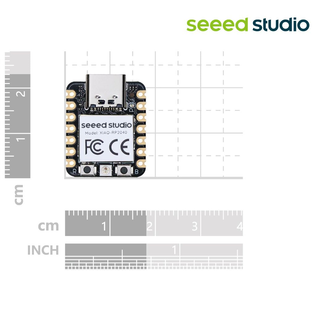 Seeed Studio XIAO RP2040 Utvecklingskort 21x17.5mm USB-C, XIAO RP2040