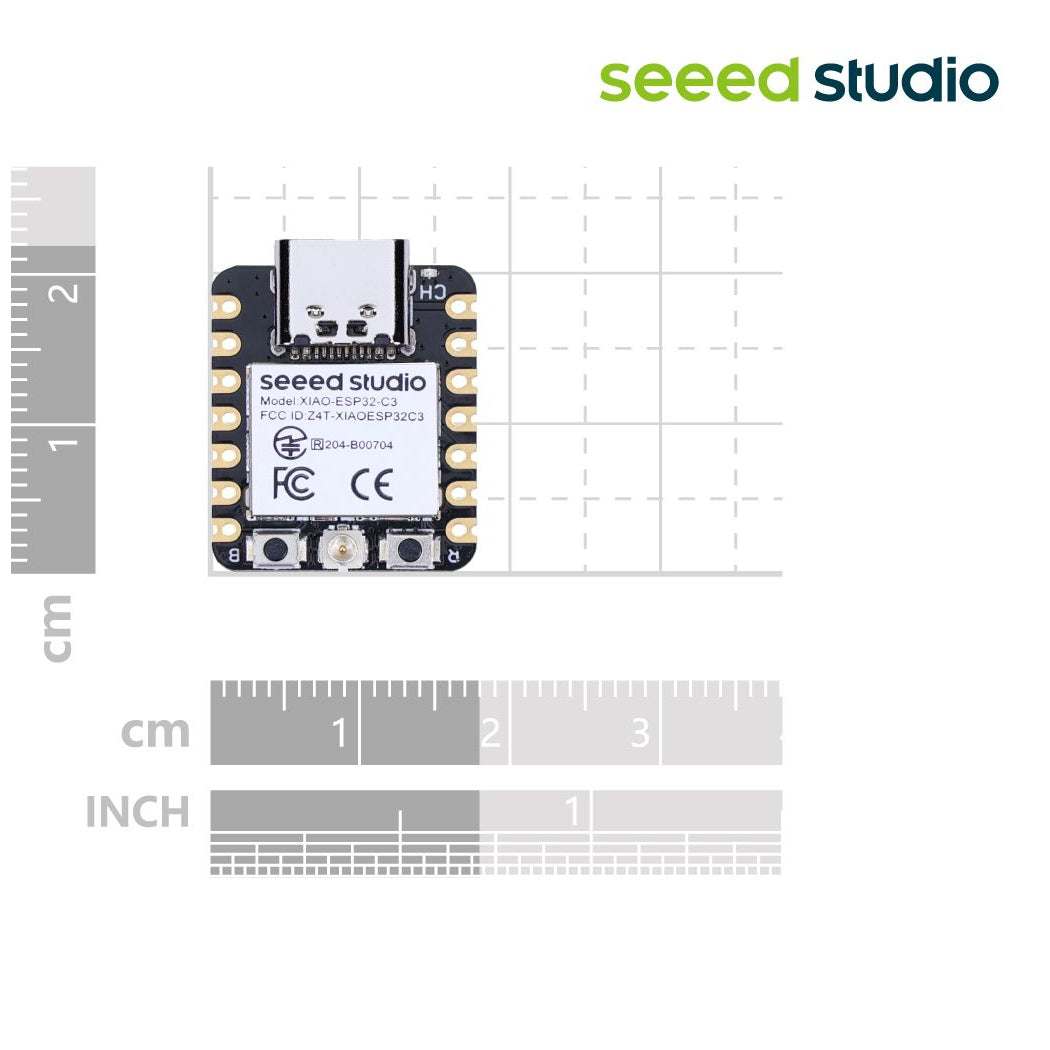 Seeed Studio XIAO ESP32-C3 Utvecklingskort WiFi/BLE 21x17.8mm USB-C, XIAO ESP32-C3