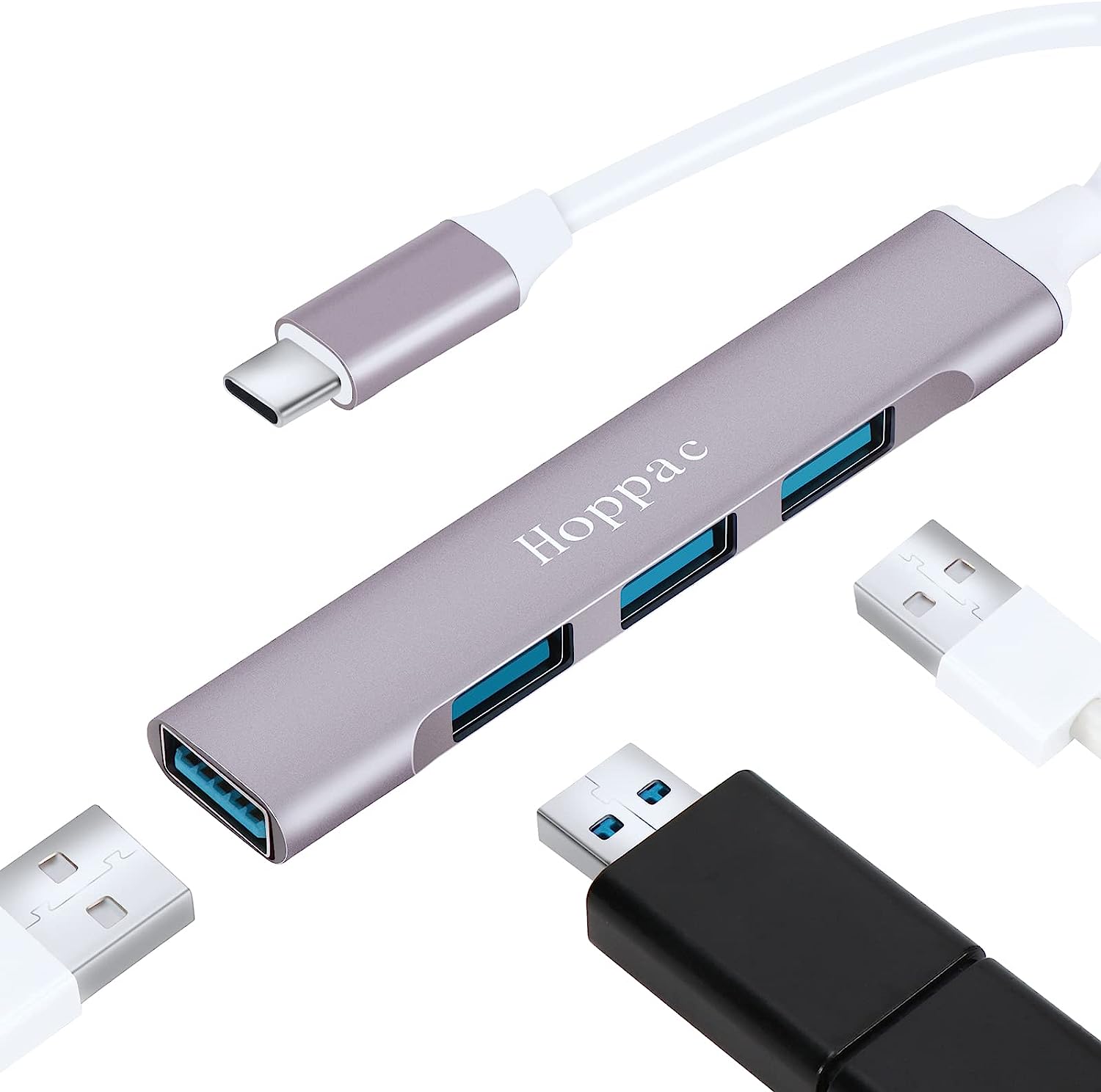 USB-C till 4st USB-A portar