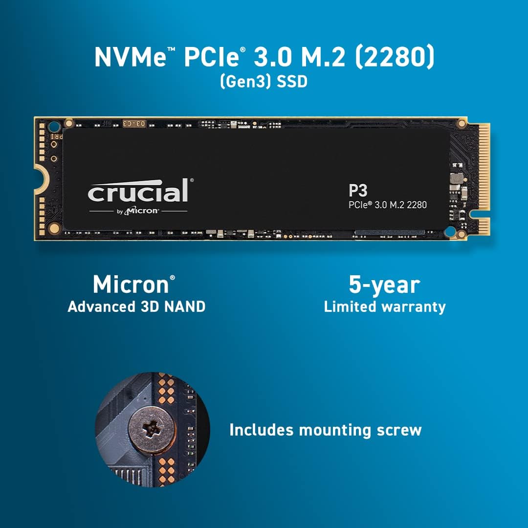 Crucial P3 M.2 NVMe 2280 3500MB/s, 1TB