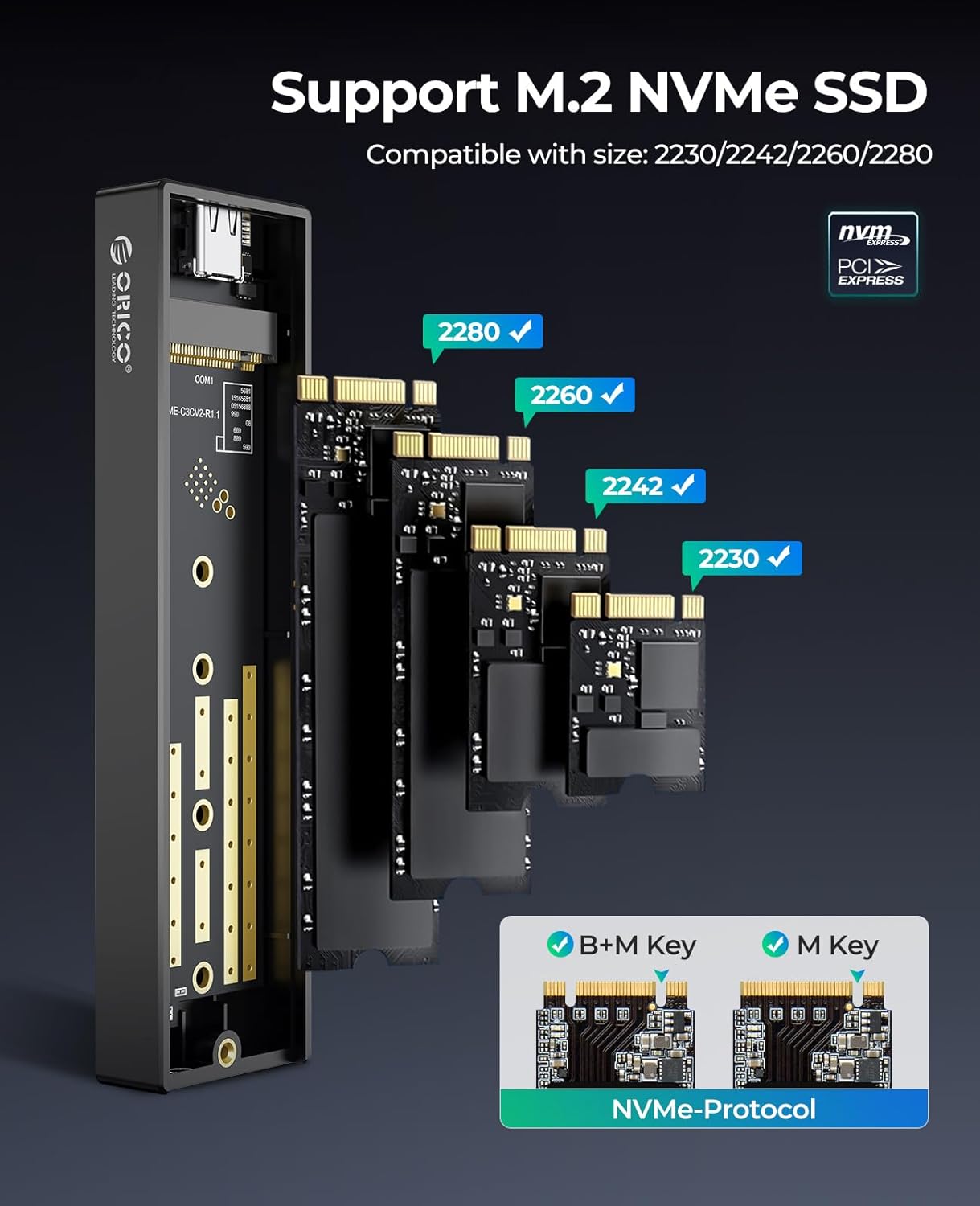 Orico NVMe M.2 kabinett