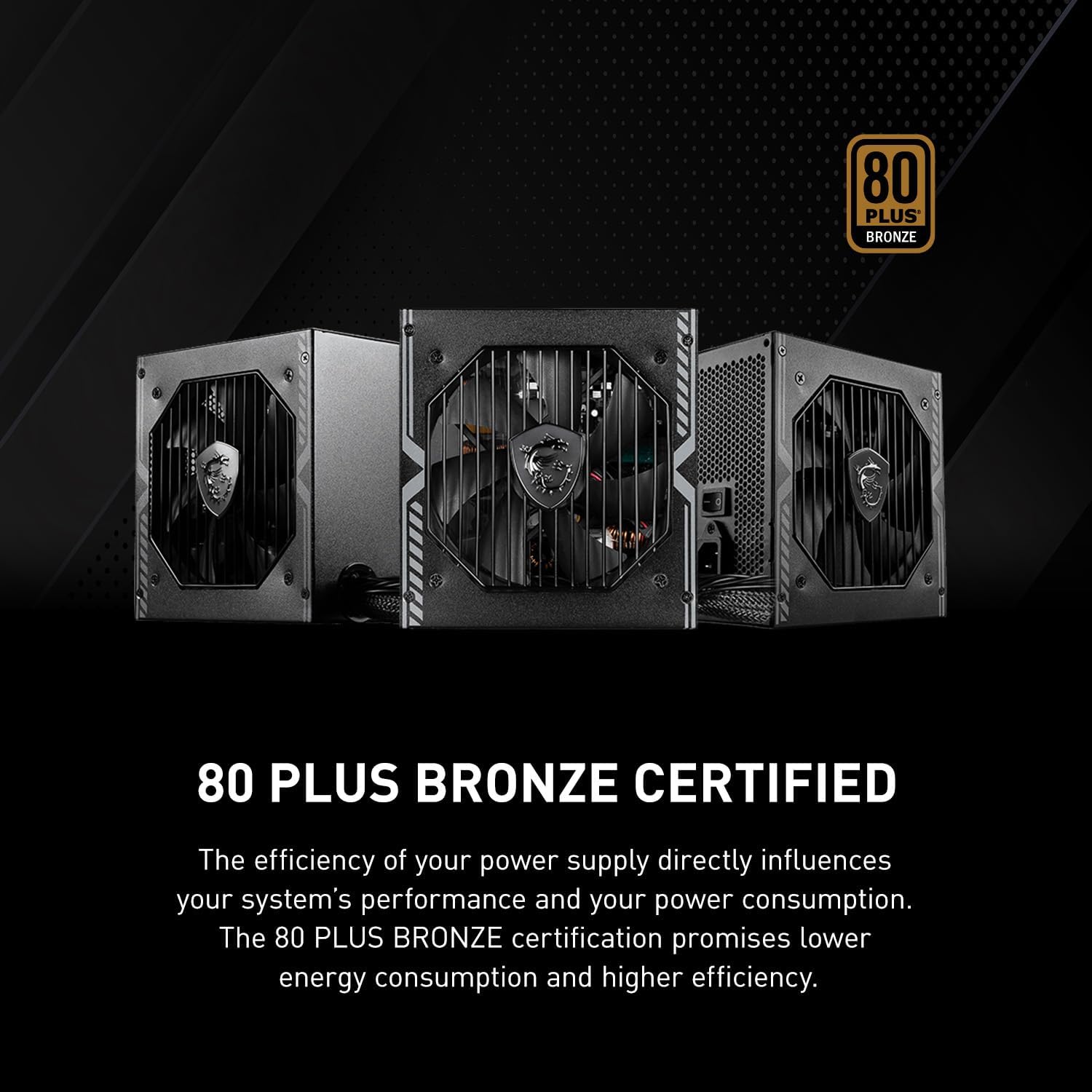 Nätaggregat 650W ATX 80+ Bronze, MSI MAG A650BN