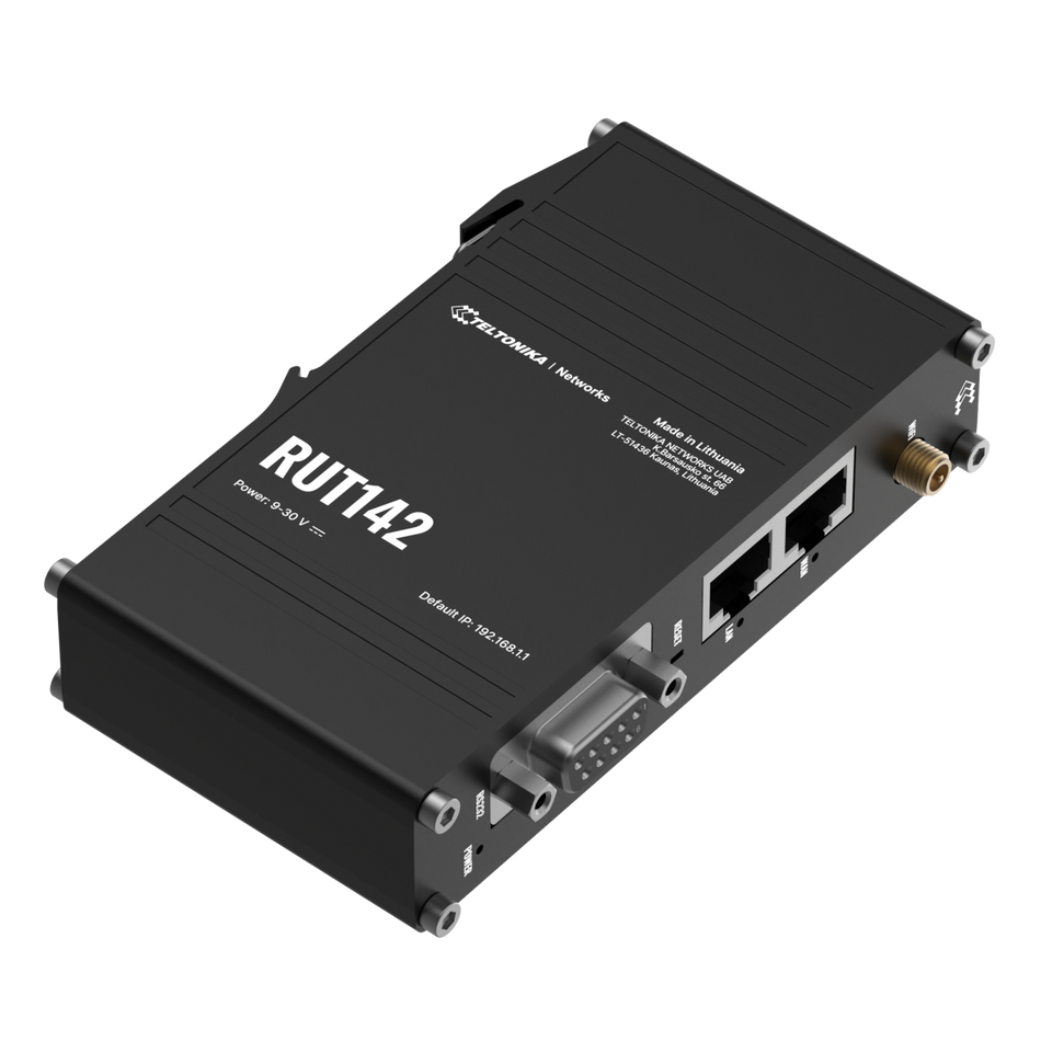 Teltonika RUT142 Industriell router med RS232, Ethernet och WiFi 4