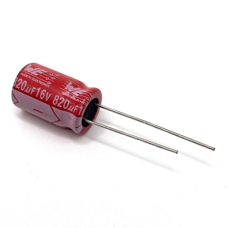 Kondensator 820uF 16V 105C 16x10mm, elektrolyt 860020375016