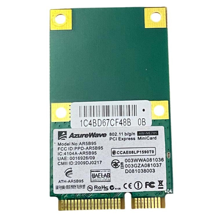 WiFi-kort AzureWave AR5B95 Mini PCIe 802.11b/g/n, kompatibel med ASUS, Dell, HP m.fl., (BEG)