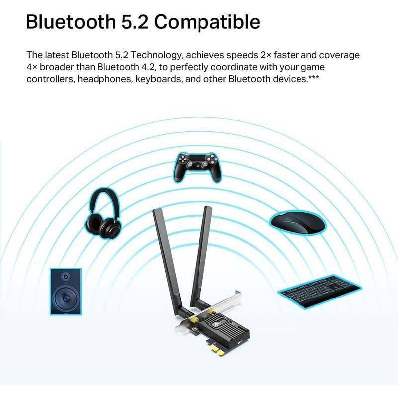 TP-Link Archer TX20E AX1800 WiFi 6 & Bluetooth 5.2 PCIe-adapter, dual antenner
