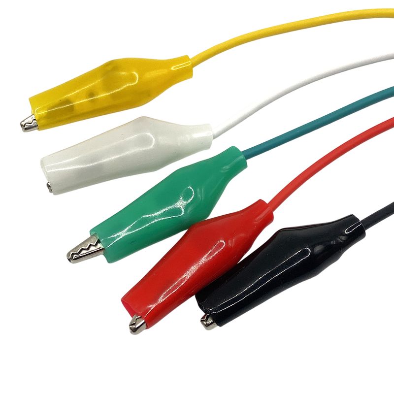 5-pack Krokodilklämmor med kabel 40cm AZ-Delivery, för mät & test <30VDC