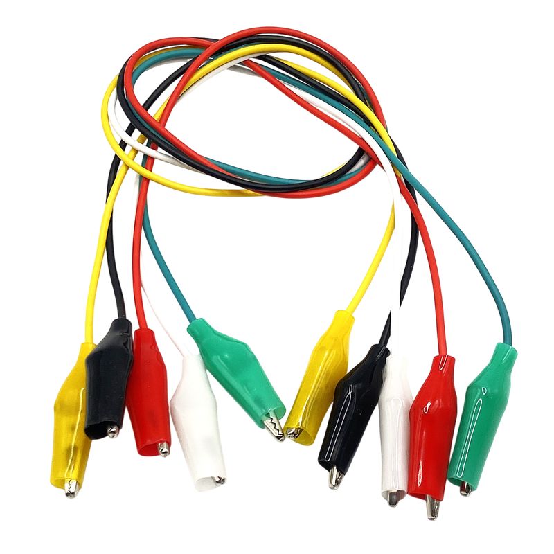 5-pack Krokodilklämmor med kabel 40cm AZ-Delivery, för mät & test <30VDC