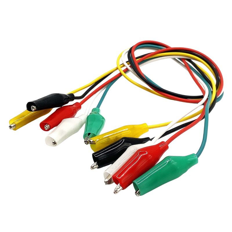 5-pack Krokodilklämmor med kabel 40cm AZ-Delivery, för mät & test <30VDC
