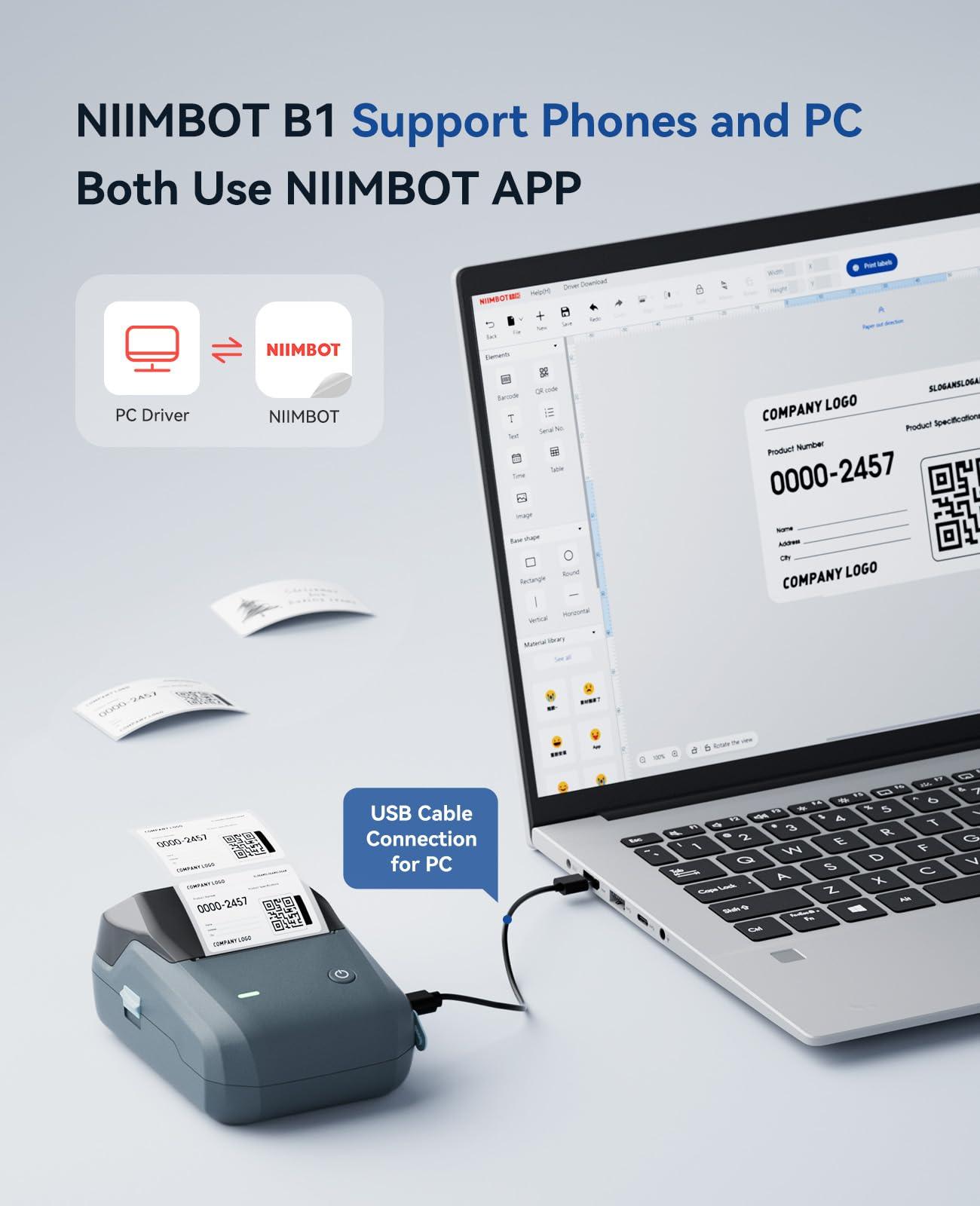 Etikettskrivare Niimbot B1 Bluetooth, 203 dpi, termisk, 1500 mAh, blå