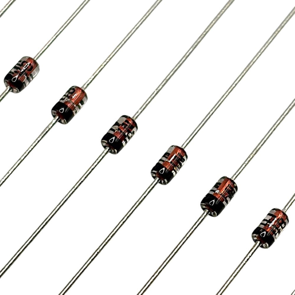 10st Småsignaldiod 1N4148 A0G - 100V, 150mA, 4ns, DO-204AH, hålmonterad