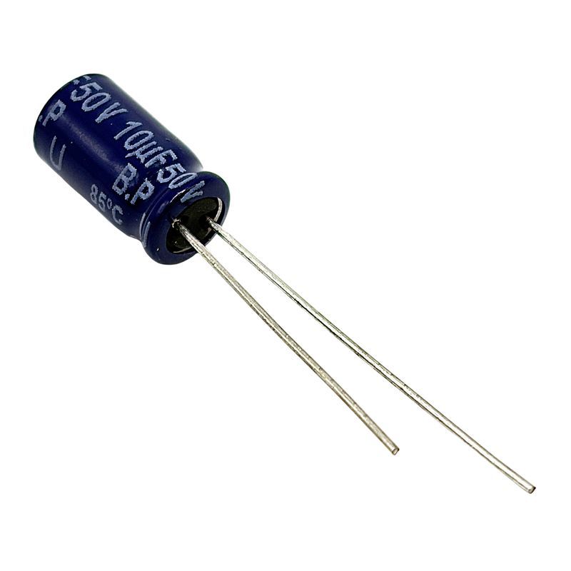 Kondensator 10uF 50V 85°C 11.2x6.3mm RM2.5mm, bi-polär elektrolyt ECE-A1HN100U