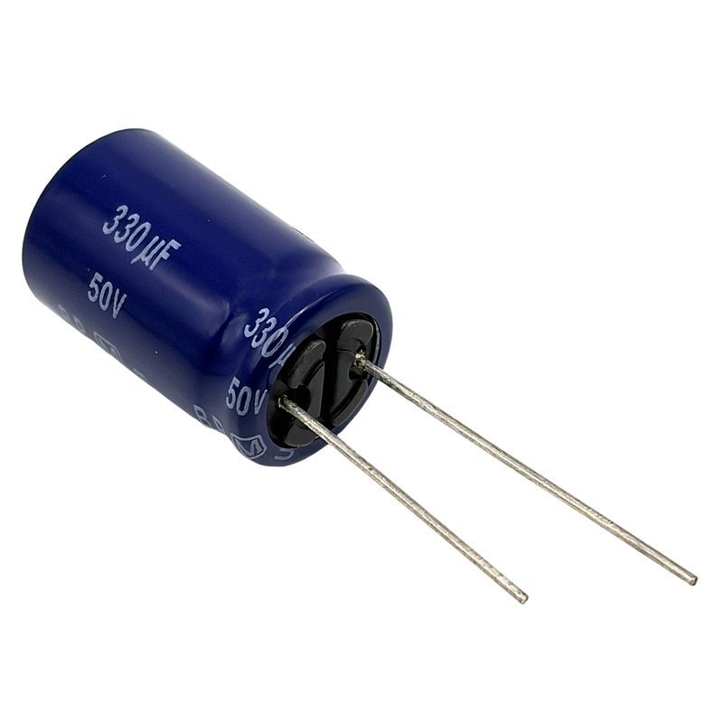 Kondensator 330uF 50V 85°C 25x16mm RM7.5mm, bi-polär elektrolyt ECE-A1HN331U