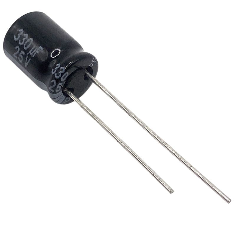 10st kondensator 330uF 25V 105°C 11.5x8mm RM3.5mm, elektrolyt EEU-FR1E331