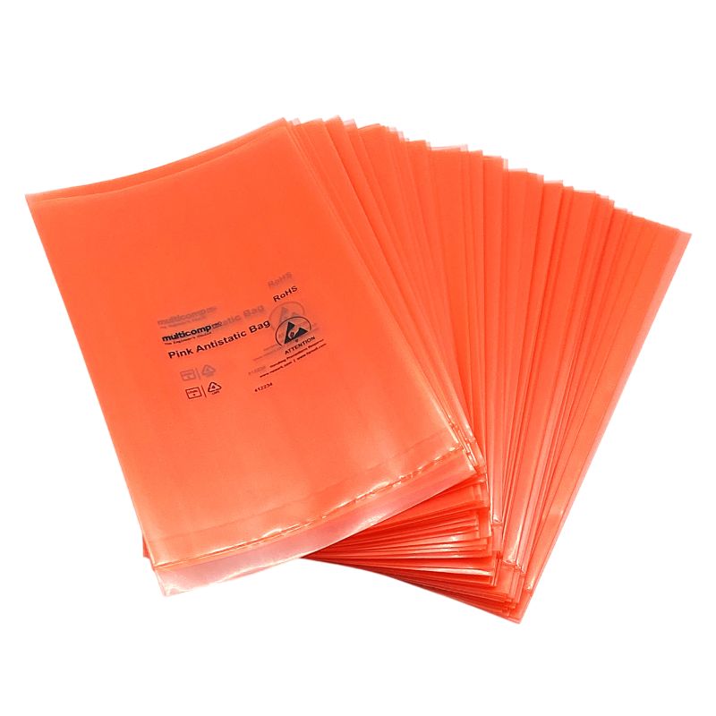 50st Antistatpåsar 76.2x127mm 75µm rosa värmeförslutning