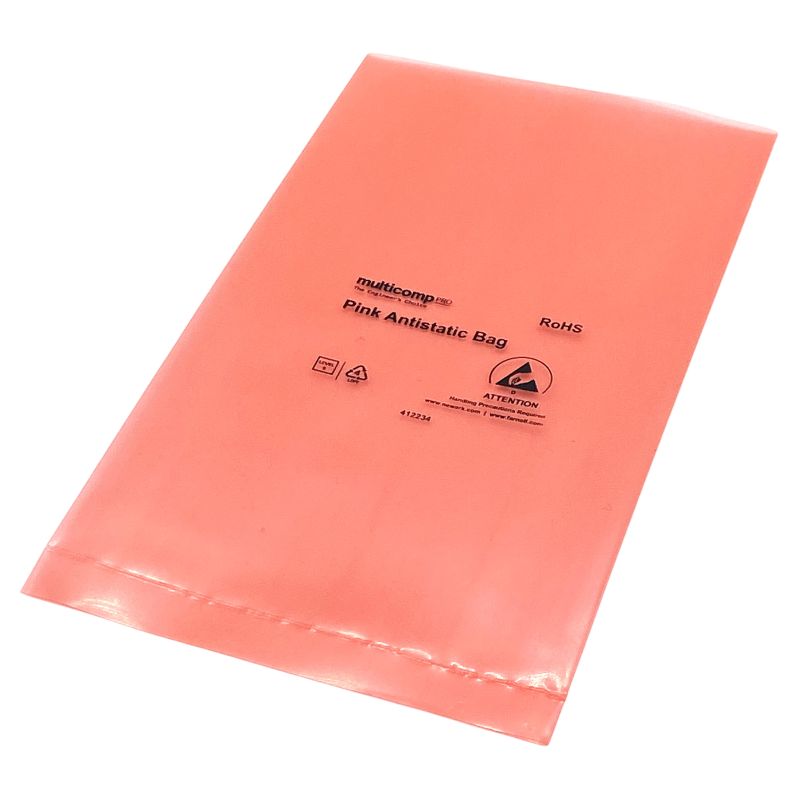 50st Antistatpåsar 76.2x127mm 75µm rosa värmeförslutning