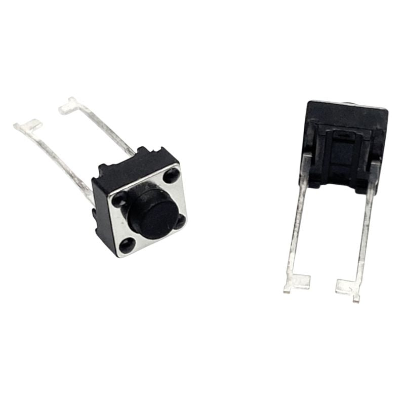 Taktil tryckknapp 2-pin 0-24VDC 50mA 6x6x5mm, hålmonterad PCB