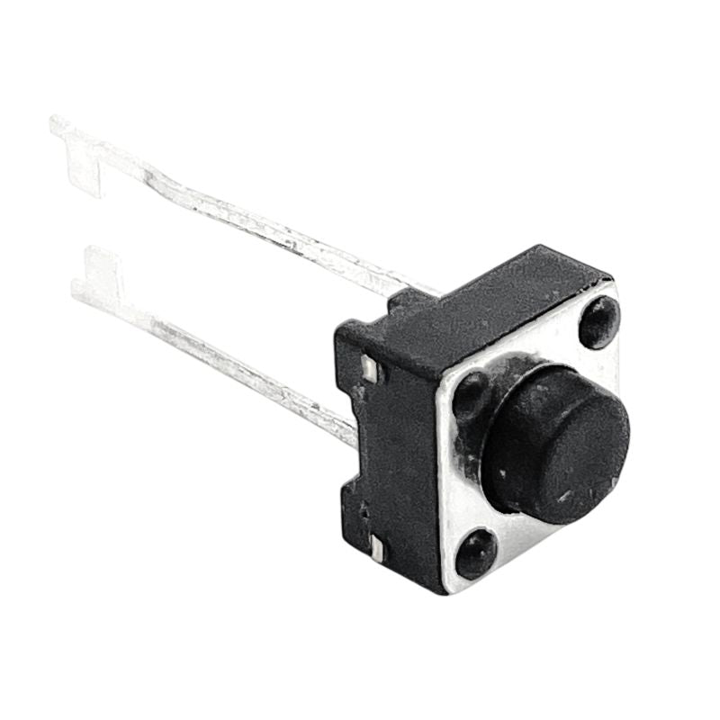 Taktil tryckknapp 2-pin 0-24VDC 50mA 6x6x5mm, hålmonterad PCB