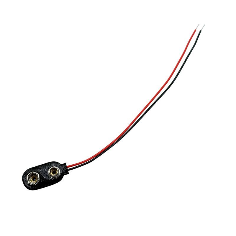 9V batterikontakt med kabel 150mm (233)