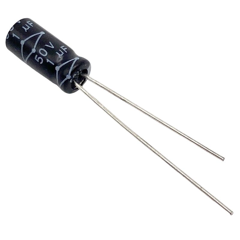 Kondensator 1uF 50V 105°C 11x5mm RM2mm, elektrolyt MCRH50V105M5X11