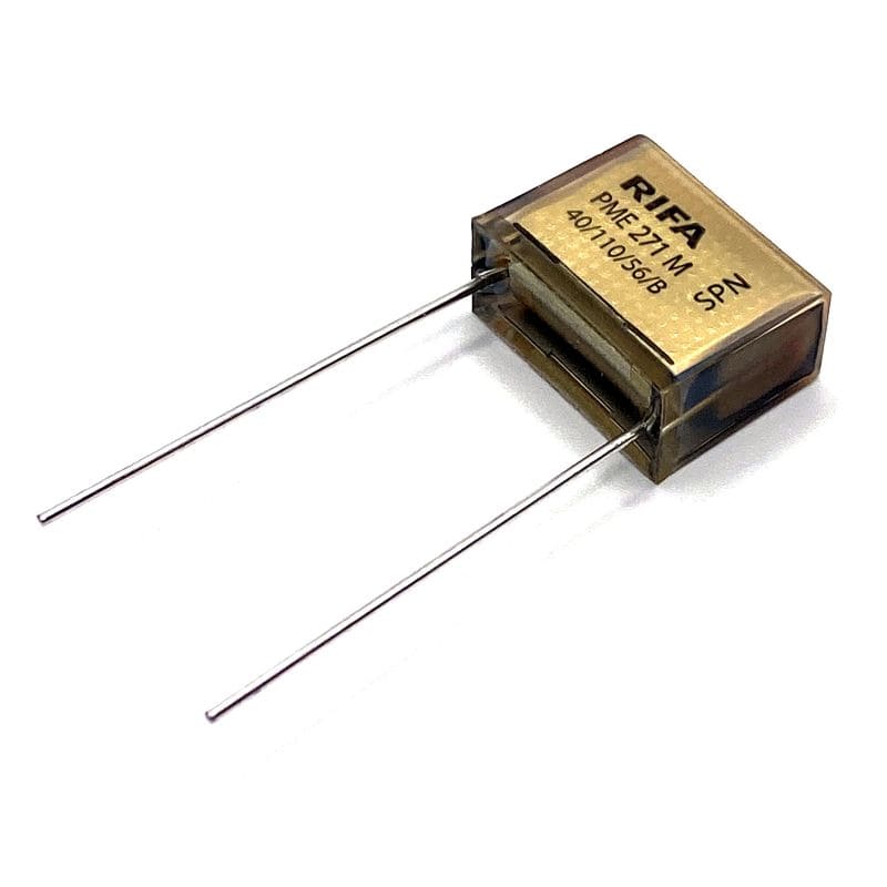 KEMET RIFA PME271 X2 Kondensator 0.1uF (100nF) 275VAC 110C 18.5x8.5mm, PME271MB6100KR30