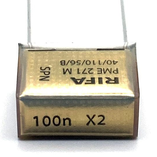 KEMET RIFA PME271 X2 Kondensator 0.1uF (100nF) 275VAC 110C 18.5x8.5mm, PME271MB6100KR30