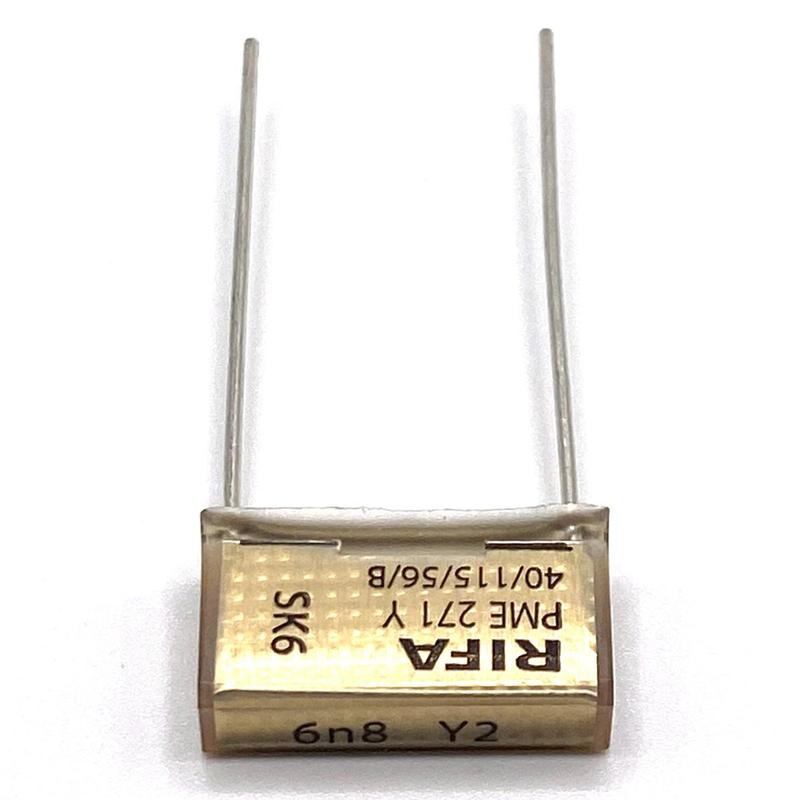 KEMET RIFA PME271 Y2 Kondensator 0.0068uF (6.8nF) 300VAC 110C 18.5x5.2x10.5mm, PME271YB4680MR30 RM15.2mm