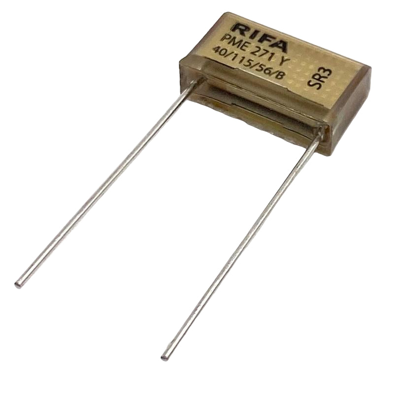 KEMET RIFA PME271 Y2 Kondensator 0.01uF (10nF) 300VAC 110C 18.5x5.2x10.5mm, PME271YB5100MR30 RM15.2mm