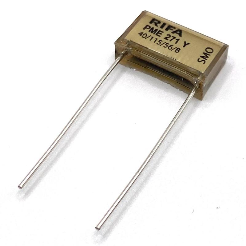 KEMET RIFA PME271 Y2 Kondensator 0.015uF (15nF) 300VAC 110C 18.5x5.5x11mm, PME271YB5150MR30 RM15.2mm
