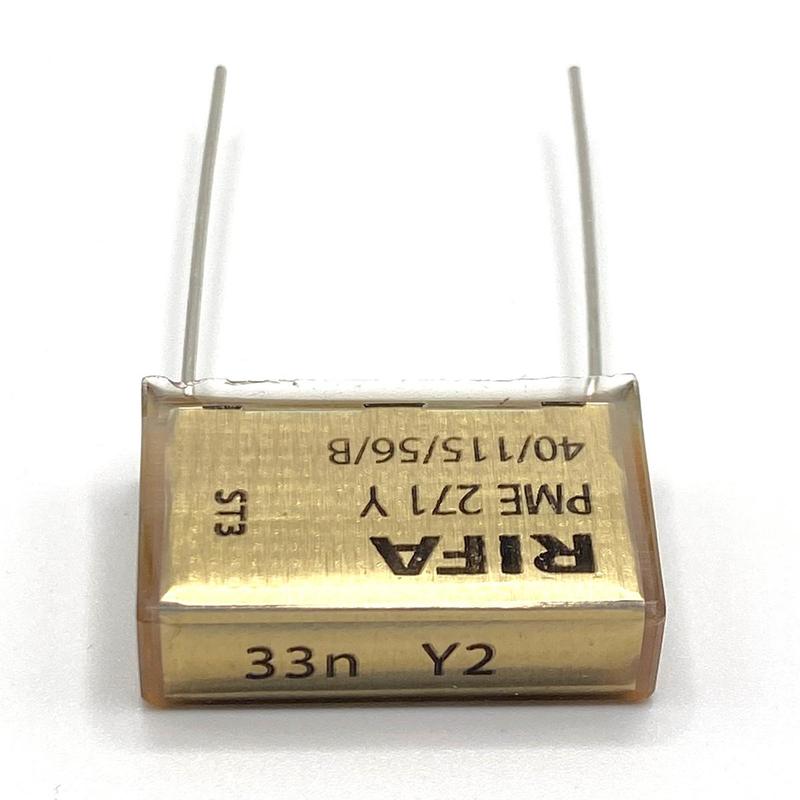 KEMET RIFA PME271 Y2 Kondensator 0.033uF (33nF) 300VAC 110C 27x8x17mm, PME271YD5330MR30 RM22.5mm