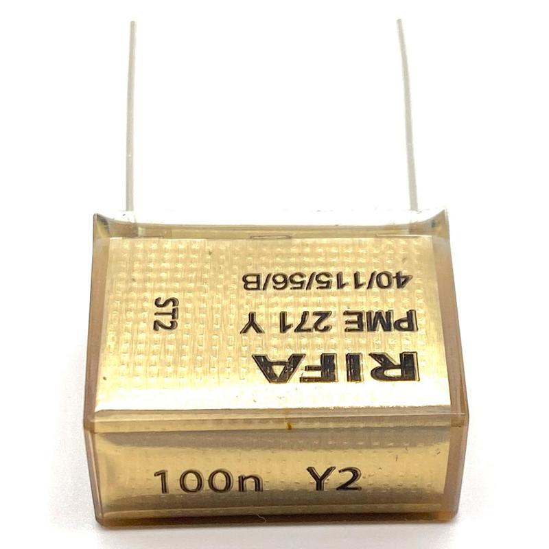 KEMET RIFA PME271 Y2 Kondensator 0.1uF (100nF) 300VAC 110C 27x12x22mm, PME271YD6100MR30 RM22.5mm