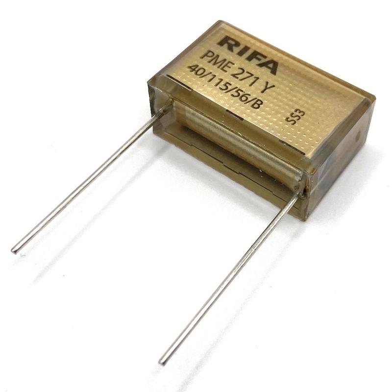 KEMET RIFA PME271 Y2 Kondensator 0.1uF (100nF) 300VAC 110C 30.5x12.1x19mm, PME271YE6100MR30 RM25.4mm